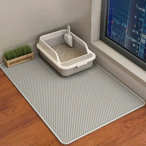 Double layered cat litter mat