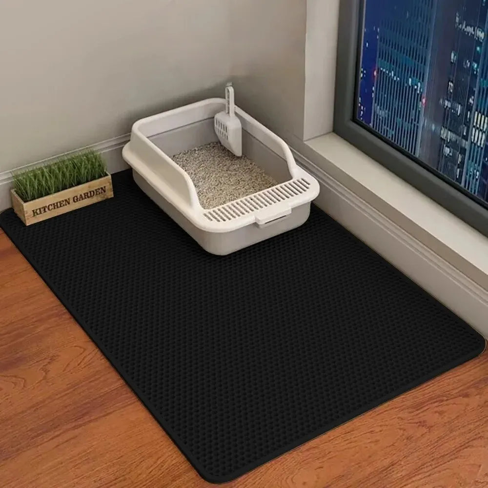 Double layered cat litter mat