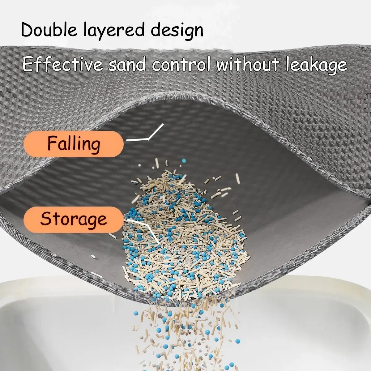 Double layered cat litter mat